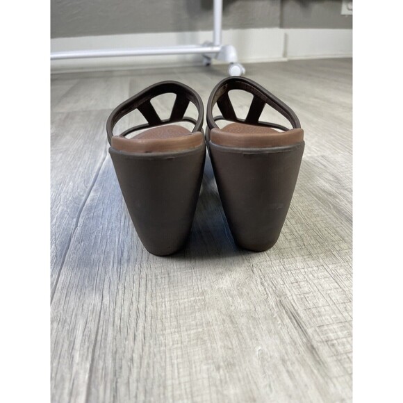 CROCS Women's Cyprus II Strappy Slip On Heels Shoes Size 10 Chocolate Brown B - Picture 4 of 9